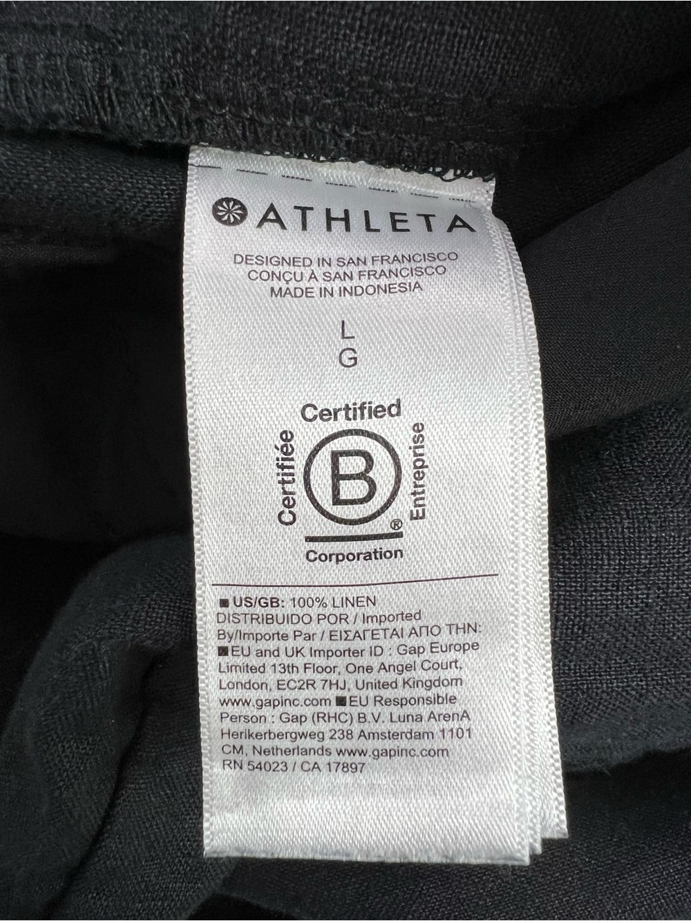 Athleta Retreat Black Linen Wide Leg Ankle Slit Vacation Resort Cruise Pant - Picture 5 of 14